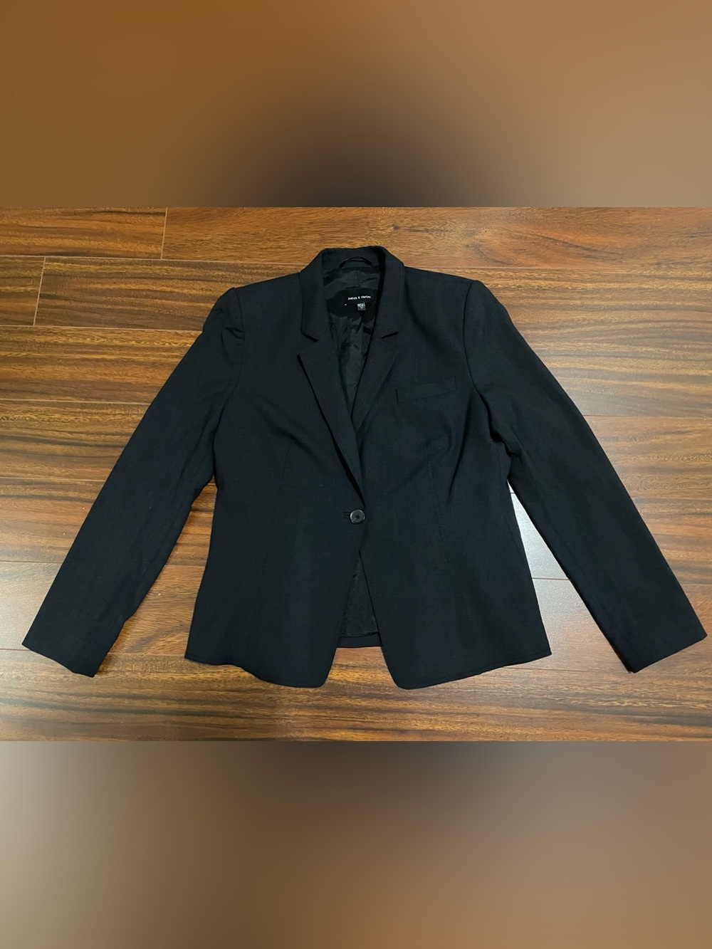 Judith & Charles women’s 12 blazer, tailored wool stretch, charcoal black